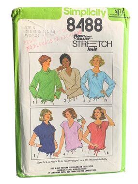 Simplicity 8488 Shirt Sewing Pattern Bust Size 40-42-44-46 Uncut